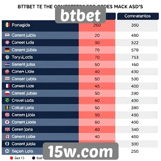Comparação das odds oferecidas pelo btbet e concorrentes